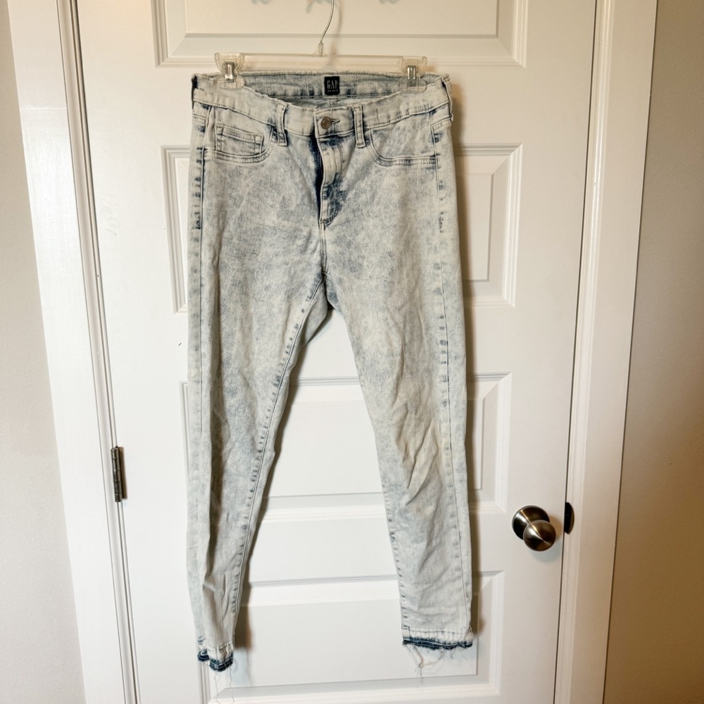 Gap Acid Washed Frayed Hem Jeans 10 R